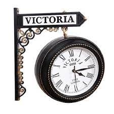 Victoria Double Sided Wall Clock Black