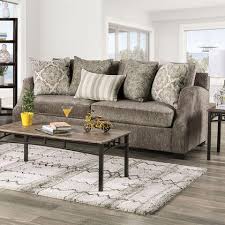 Furniture Of America Laila Gray Fabric Sofa