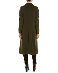 Womens Green Wool Cashmere Blend Coat