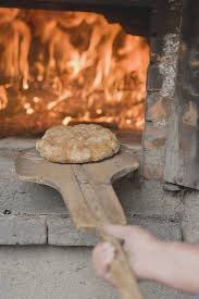 freshly baked bread from wood fired