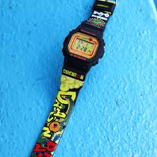 In the 3 o'clock position, there is a z motif. Casio G Shock Dw 5600 Dragon Ball Shenron Yellow Custom Design Digital Resin Watch Custom Gorillas