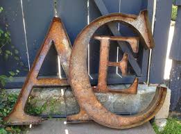 az 36 rustic metal letters numbers