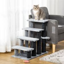 pawhut cat stairs for bed couch 4