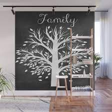 Family Tree Black And White Wall Mural