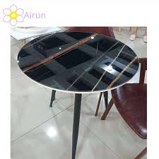 Round Marble Glass Top Dining Table Set
