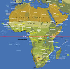 Political map of africa lambert azimuthal projection with countries, country labels, country borders. Africa Map
