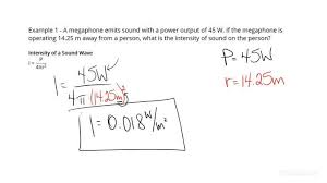 Calculate The Intensity Of A Sound Wave