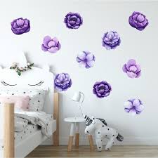 Purple Watercolor Flower Wall Decal