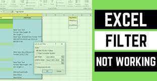 fix filter in excel not working