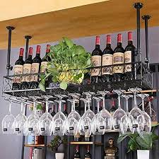 vintage ceiling mounted bar wine rack