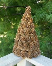 Gold Painted Pinecone Half Tree For