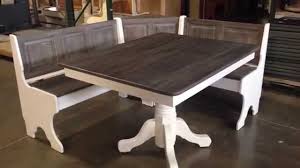 Share the post kitchen nook table set. Amish Pedestal Table Traditional Corner Nook Set Youtube