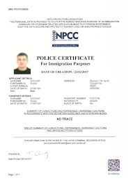 police clearance certificate abroad