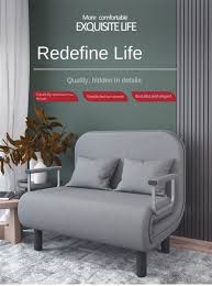 ihome 65cm grey simple folding sofa bed