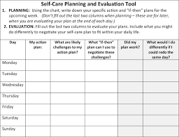 Self Care Weekly Planning Worksheet