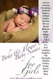 boho and flower child names for a