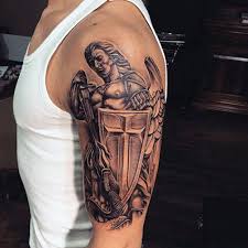 Features in this tattoo include a winged angel crushing the devil's head while lifting a sword. 101 Best Angel Tattoos For Men Cool Design Ideas 2021 Guide