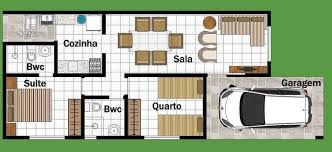 Projeto da casa moderna, contendo 1 garagem, 2 quartos sendo 1 suíte, estar/jantar conjugados e uma agradável e confortável varanda gourmet, com vista para o jardim. Plantas De Casas Com 2 Quartos 80 Projetos E Plantas Para 2021
