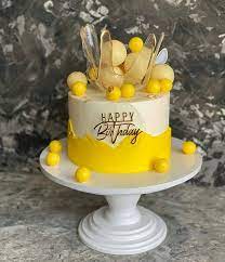 Birthday Cake Design Yellow gambar png