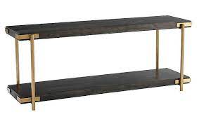 Milan Low Java Wood Brass Console Table