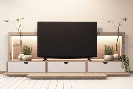 Tv Cabinet In Modern Empty Room Wall