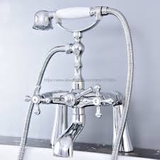 I've placed a link below that show you one model that is available. Polished Chrome Bathroom Clawfoot Bath Tub Faucet Bathtub Handheld Shower Faucet Mixer Tap With Hose Shower Head Holder Ntf771 Bathtub Faucets Aliexpress