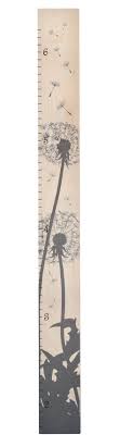 Dandelion Silhouette Modern Wooden Ruler Growth Chart Kids
