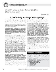 Ac Flange Backing Rings Kc Multiring Pages 1 5 Text