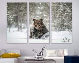 Brown Bear Canvas Wall Art Print Bear