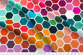 Amazon Com Spoonflower Hexagon Fabric Hexagon Hexagons