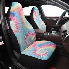 Rainbow Tie Dye Velvet Car Seat Covers