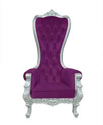 A purple velvet chair matched correctly with the rest of your room decor will allow all the pieces to come together harmoniously. Baroque Throne Chair Queen High Back Chair Purple And Silver