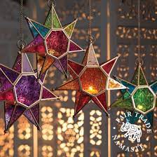 Bohemian Indian Styled Star Glass Lantern