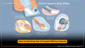 glue out of carpet without hle