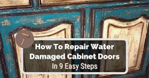 How do you cover water damaged cabinets?