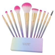 docolor 10pcs professional cosmetic makeup brush set colorful rainbow fantasy set walmart
