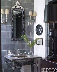 black white bathroom design and tile