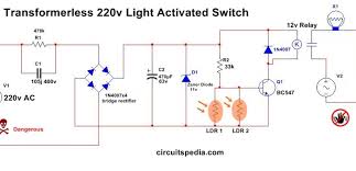 Automatic Night Light Circuit Diagram With Ldr Without Transformer Circuitspedia Ldr Circuit Circuit Diagram Circuit