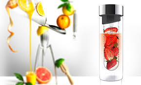 Glass Flavor Water Bottle With Built In