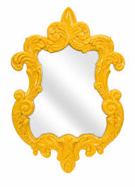 Finely Yellow Baroque Wall Mirror
