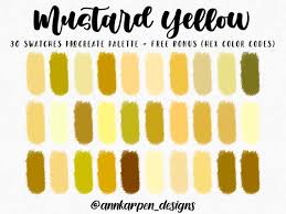 Mustard Yellow Procreate Palette Hand