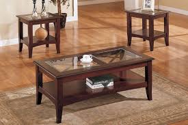 Mahogany Coffee Table With Glass Top