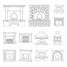 Fireplaces Outline Icons