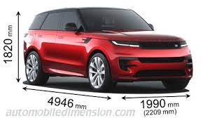 dimensions of land rover cars showing