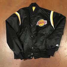 Satin letterman jackets in black & gold. Starter Jackets Coats Vintage Starter La Lakers Satin Jacket Poshmark