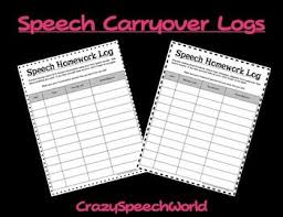 Speech Homework Logs Freebie Slp Data Collection Forms