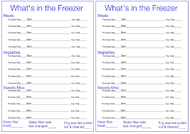 Welcome Freezer Frig Chart