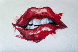 red lips art lips wall decor fan art