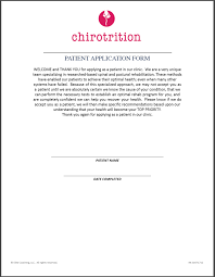 Patient Application Form Chirotriton