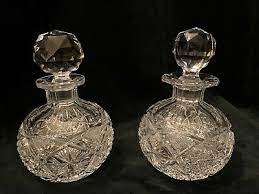 There is a small chip along the lower edge of the stopper. Perfume Bottles Perfume Bottle Pair Vatican